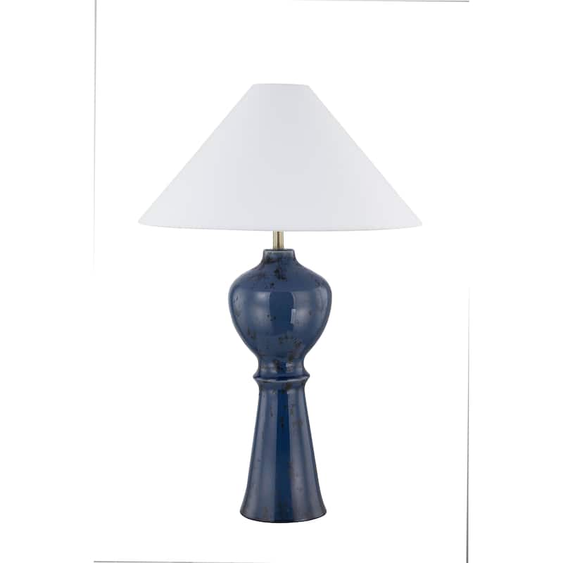 Elsie 31" Table Lamp with Linen Shade, Dark Blue (Set of 2)