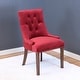 preview thumbnail 16 of 23, Silver Orchid Flohr Tufted Velvet Dining Chairs (Set of 2) Deep Red