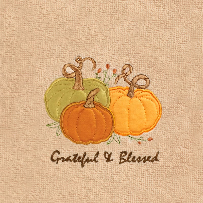 Authentic Hotel and Spa Grateul & Blessed - Embroidered Luxury 100% Turkish Cotton Hand Towel