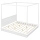 preview thumbnail 5 of 8, King Size Wood LED Canopy Bed with Headboard and Support Slats