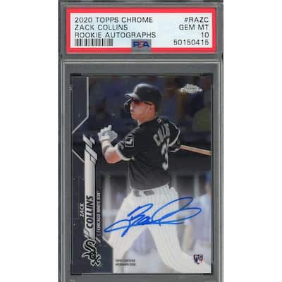 Zack Collins 2020 Topps Chrome Rookie Auto Baseball Card #RAZC PSA 10 - 8'6" x 11'6"