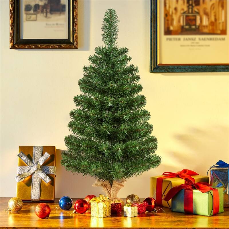 Yaheetech Artificial Tree with Green Leaves Tabletop Artificial Plant - 3ft