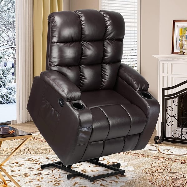 Moasis Power Lift Recliner Chair PU Massage Sofa Chair Home Theater Seating Bed Bath & Beyond