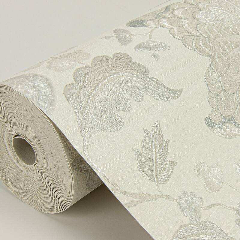 Sirpi Vittoria White Floral Wallpaper - 20.5 x 396 x 0.025