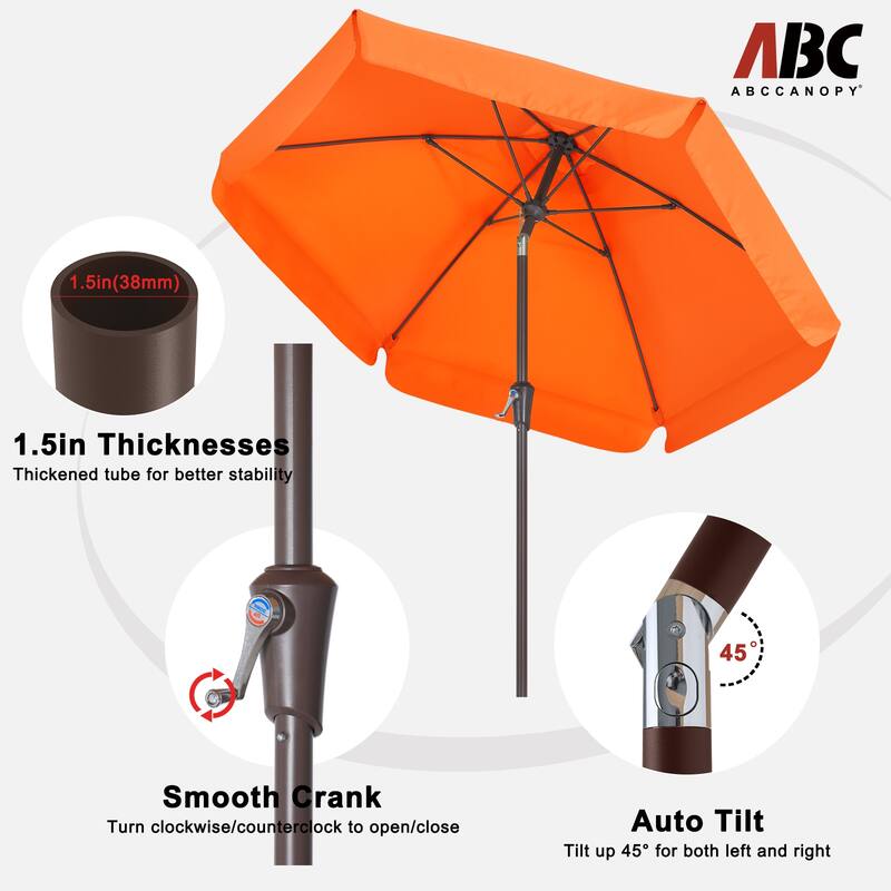 ABCCANOPY 7.5FT Outdoor Patio Table Market Umbrella for Garden