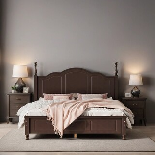 Set of 3 Bedroom Furniture Bedroom Set Queen Size Wood Platform