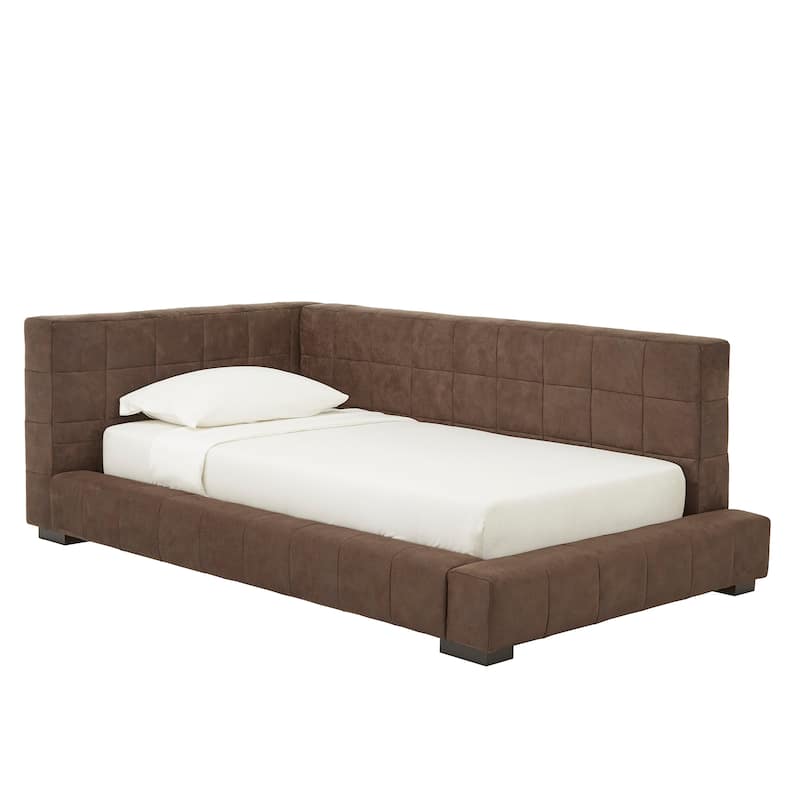 Basingstoke Brown Microfiber Twin Size Lounger by iNSPIRE Q Modern