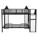preview thumbnail 11 of 24, Castle-Shaped Metal Twin Bunk Bed with Wardrobe and Storage, Black+White