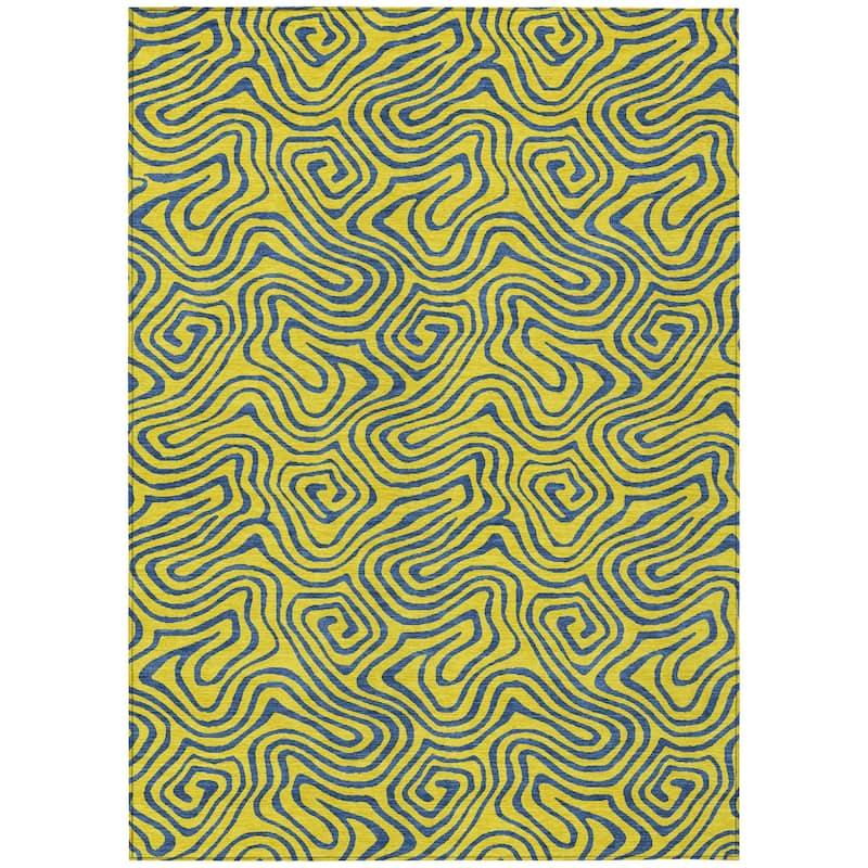 HomeRoots Abstract Transitional Rectangle Outdoor Rug