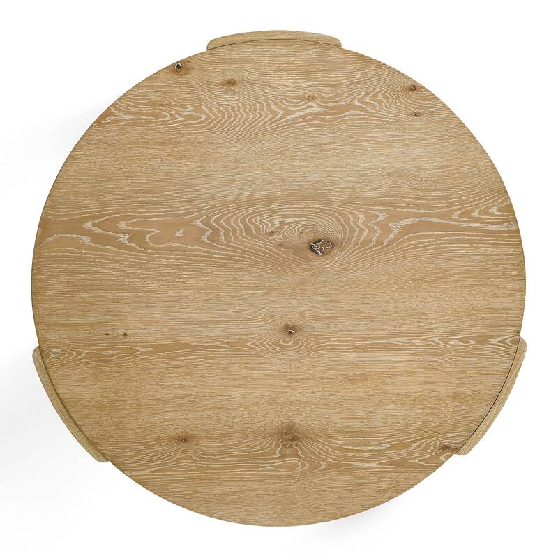 Furniture of America Minst Modern 2-Piece Oak Wood Round Coffee Table Set