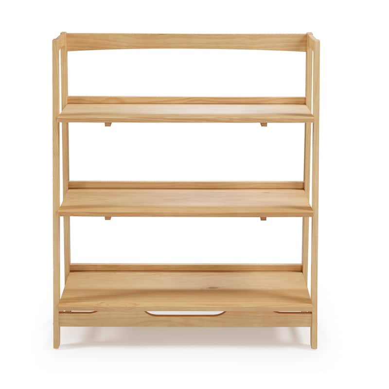 Mid Century Solid Wood Open Shelving Unit