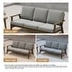 preview thumbnail 92 of 90, Casual Wood Outdoor Patio Sofa Loveseat with Cushion