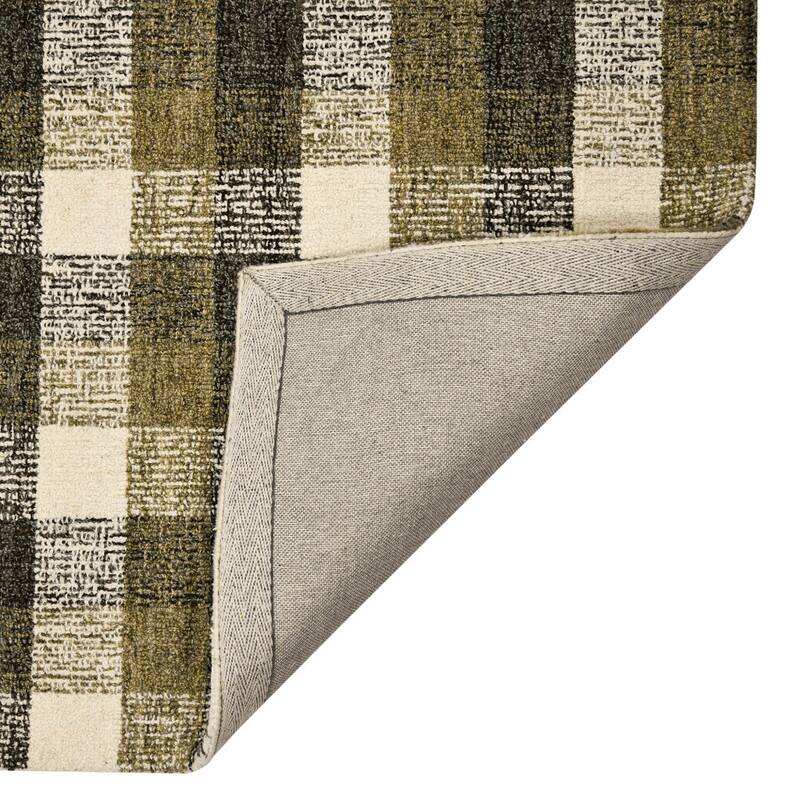 HomeRoots Plaid Transitional Rectangle Area Rug - 36.00 in. x 24.00 in. x 0.45 in.
