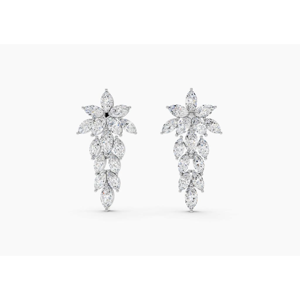 14K Gold Chandelier Marquise Lab Grown Diamond Fashion Drop Earrings 2.22 CTTW