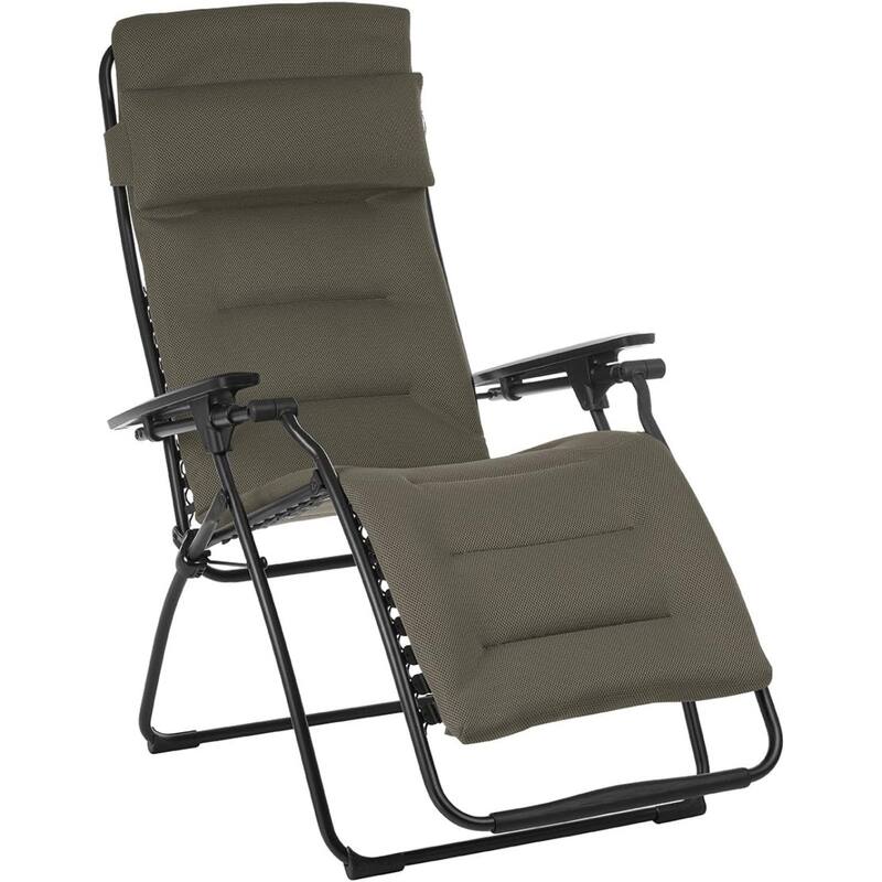 Outdoor Zero Gravity Chair Steel Frame with Removable Cushion - 25.5-Inches - Grey