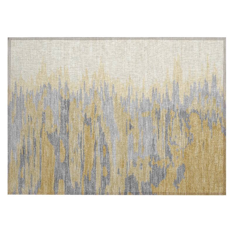 Machine Washable Indoor/ Outdoor Brushstrokes Ombre Chantille Rug