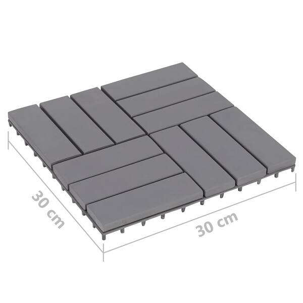 vidaXL Decking Tiles 30 pcs Gray Wash 11.8"x11.8" Solid Acacia Wood