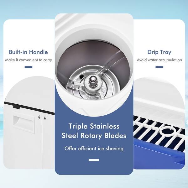 Electric Ice Shaver Machine Tabletop Shaved Ice Crusher Ice Snow Cone Maker White Bed Bath