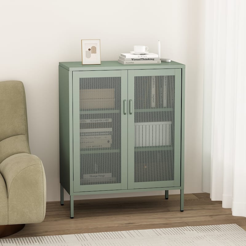 Manhattan Comfort Amelia 32" Metal Accent Cabinet - Green