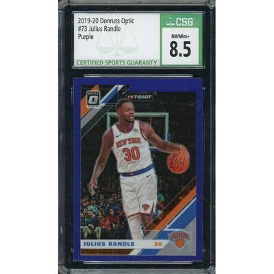 Julius Randle 2019-20 Donruss Optic Purple Basketball Card #73 CSG 8.5 - 8'6" x 11'6"