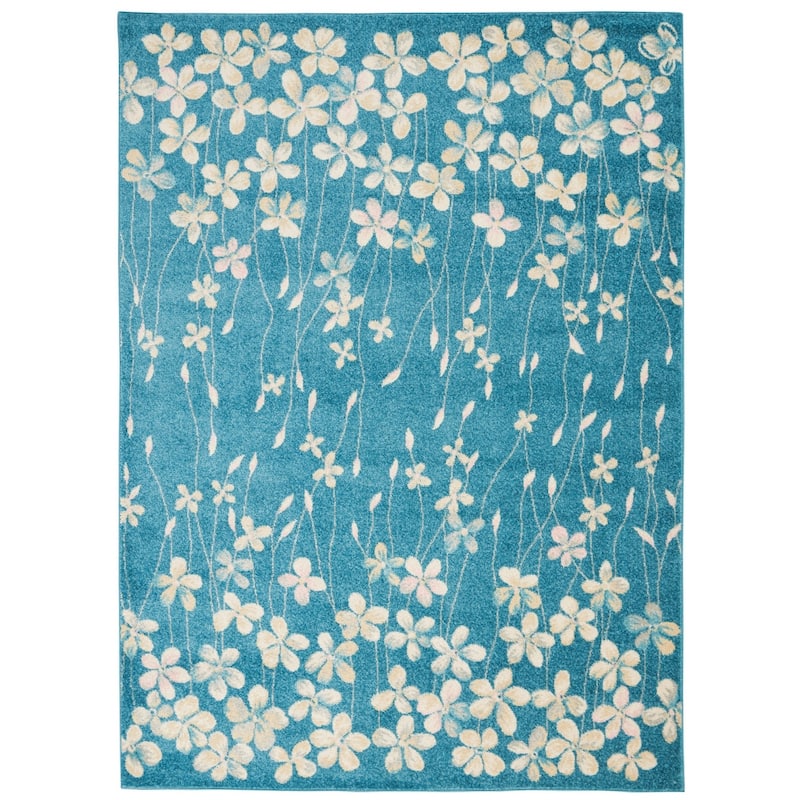 HomeRootsFloral Contemporary Rectangle Area Rug - 87' X '63' X '0.5