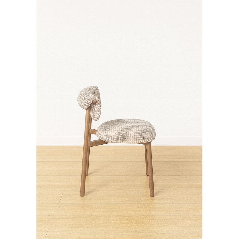 Houndstooth Upholstered Wood-look Metal Frame 2pc Dining Chairs