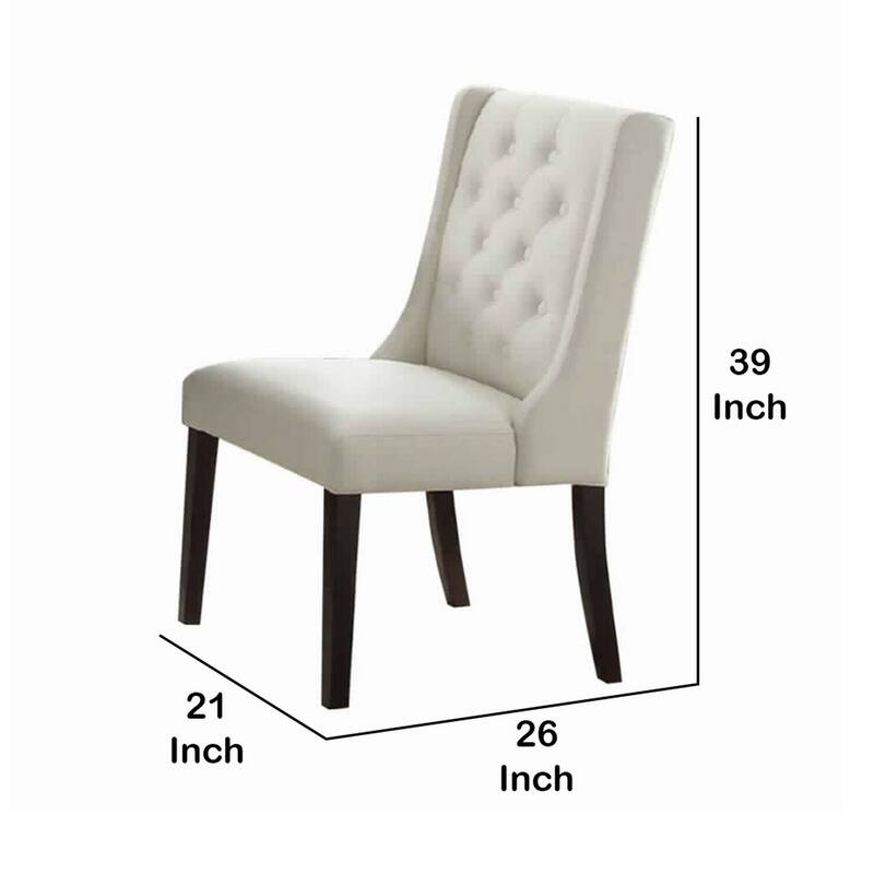 Brown/White Faux Leather Upholstered Wood Frame Dining Chair, Set of 2, Sturdy Dining Chair for Dining Rooms - 24.6