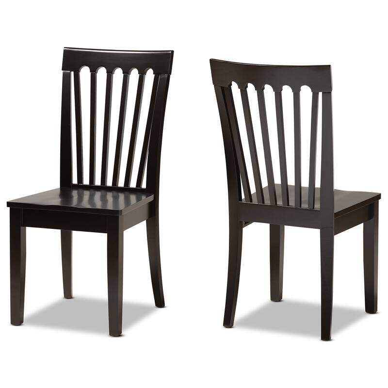 Minette Modern and Contemporary Transitional 2-Piece Dining Chair Set - Dark Brown