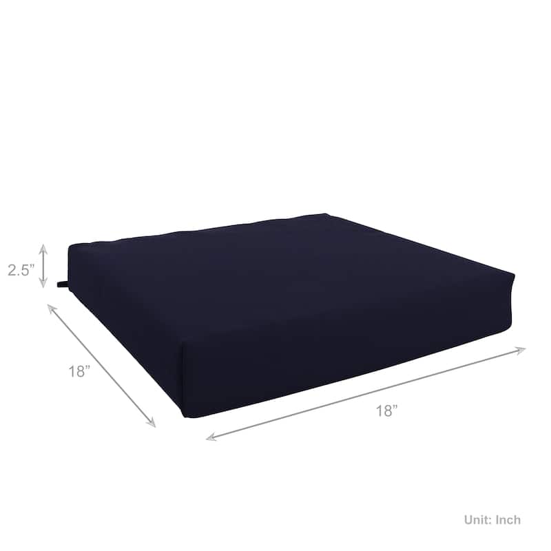 California Umbrella Outdoor Chair Pad Set of 2, 18" x 18", 2.5" Thick, Solstice Olefin Fabric