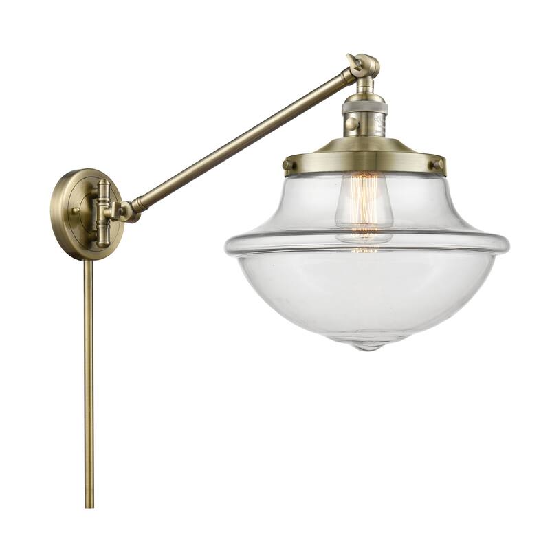 Innovations Lighting Large Oxford 13" Tall Bathroom Sconce - Antique Brass / Clear