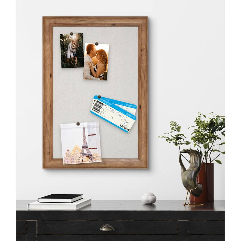 DesignOvation Macon Framed Linen Fabric Pinboard