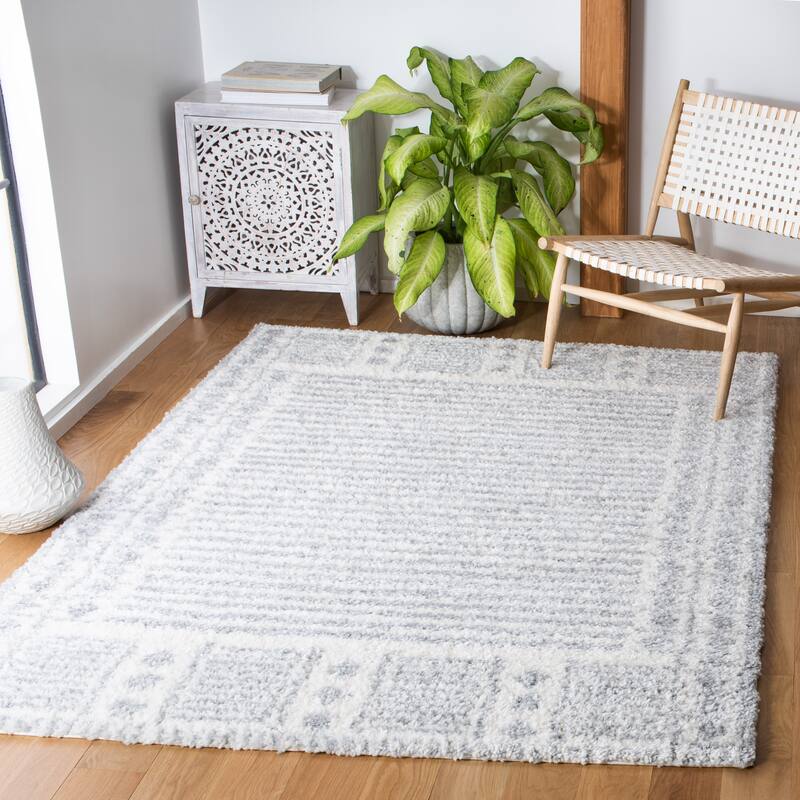 SAFAVIEH Parma Shag Olevia Rug - 9' x 12' - Grey/Ivory