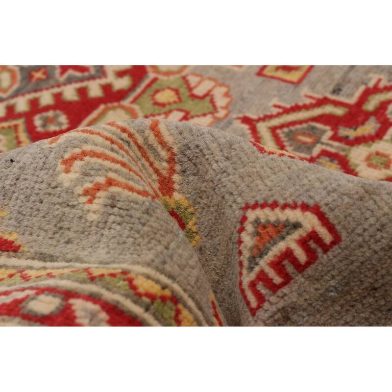 ECARPETGALLERY Hand-knotted Uzbek Ghazni Grey Wool Rug - 4'0 x 5'10