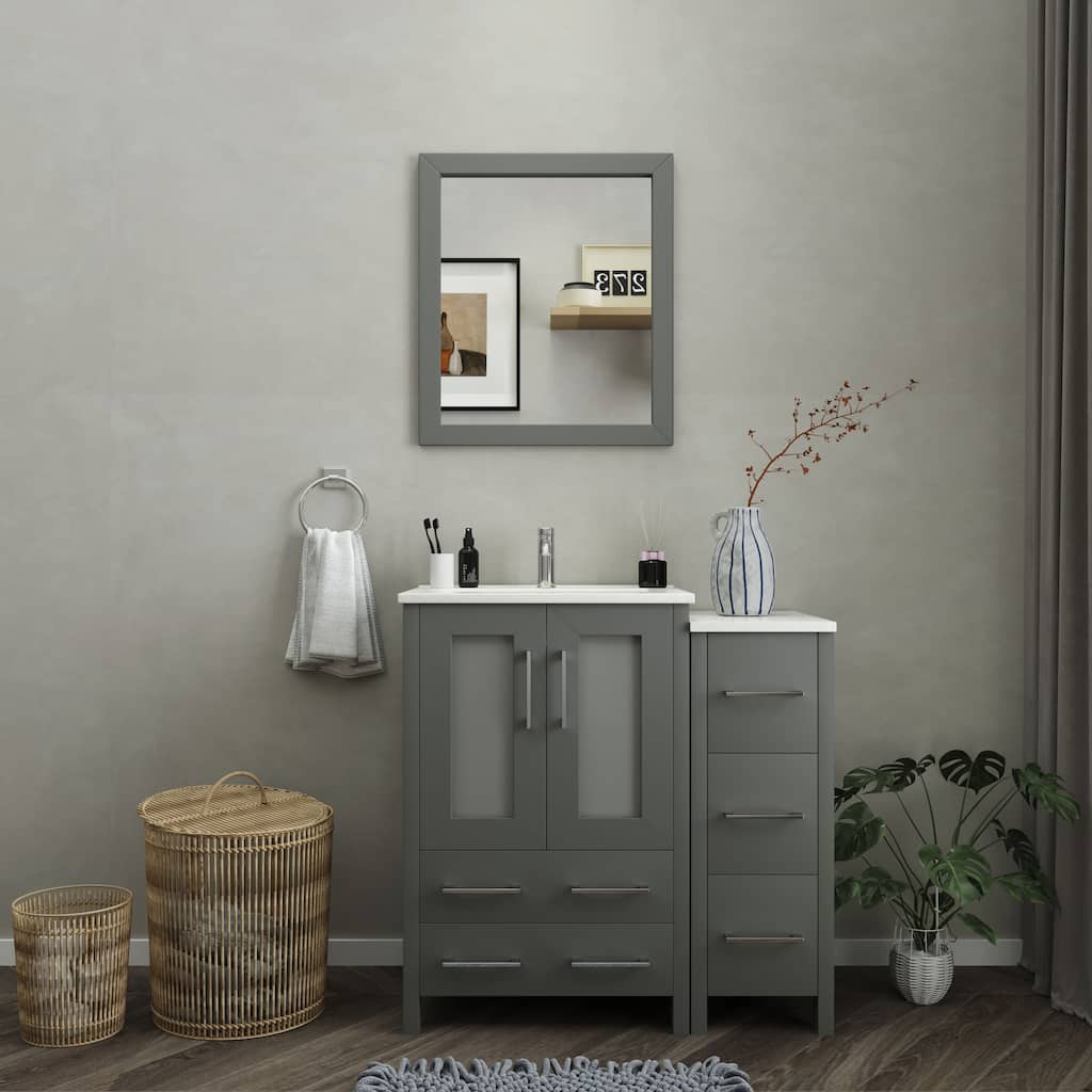 Vanity Art 36-Inch Single Sink Bathroom Vanity with Top & Free Mirror - 36 X 18.1 X 35.8