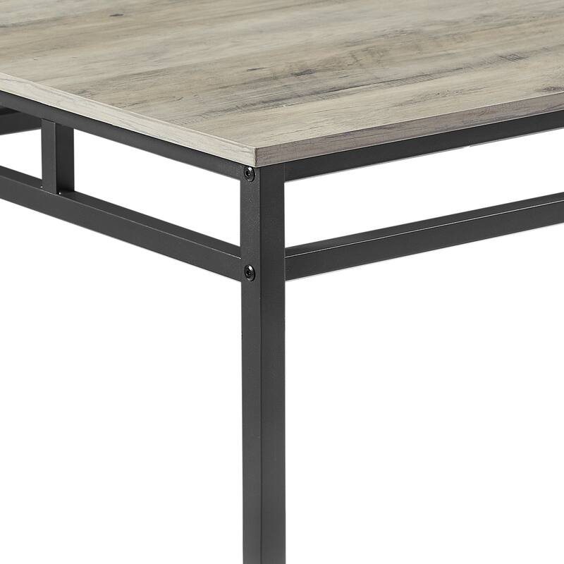 Rustic Style 5-Piece Dining Set with Rectangular Table and 4 High Stools Dining Chairs