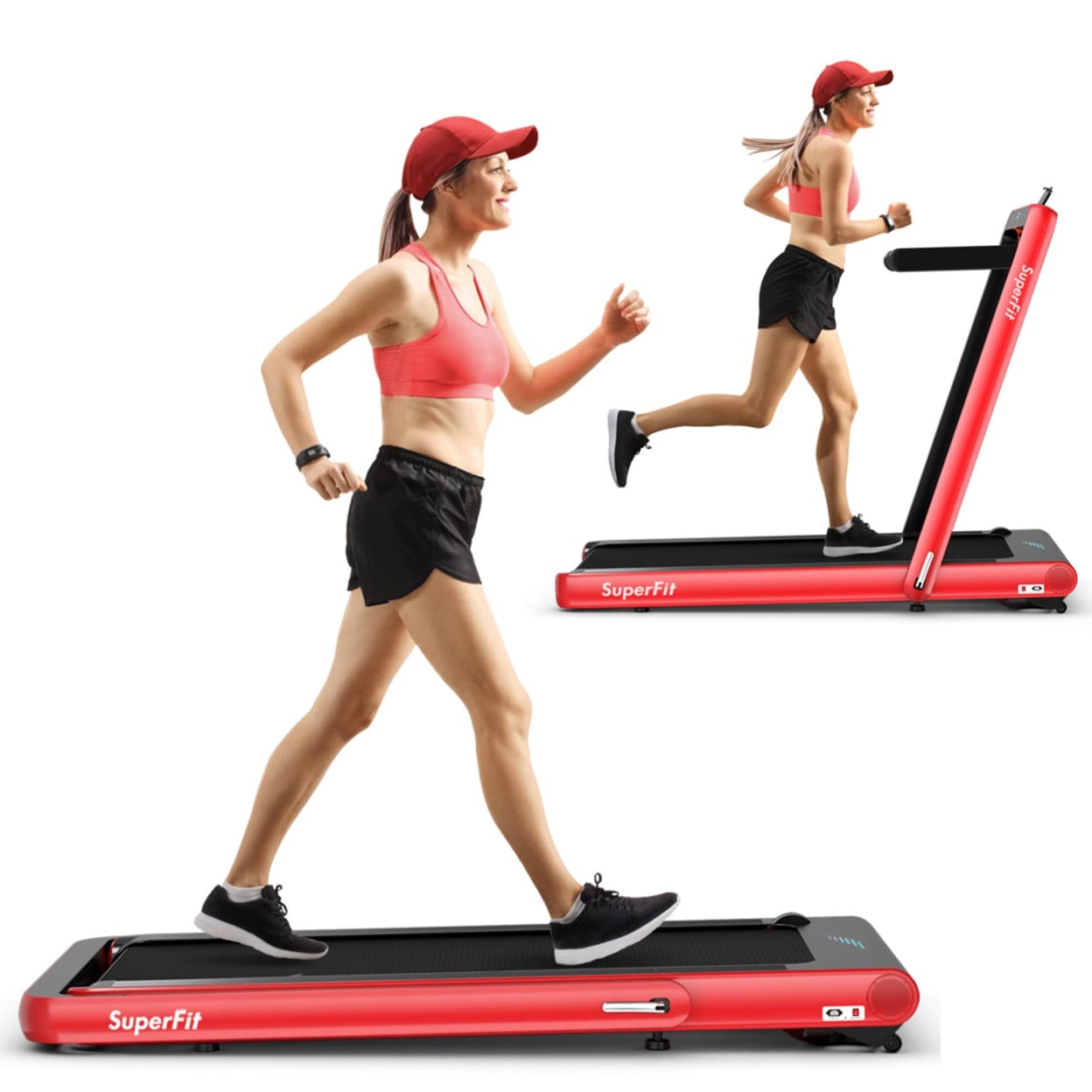 Gymax folding electric treadmill 2025 running fitness machine 800w