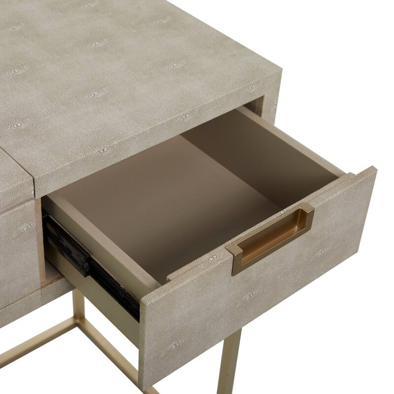 Light Gray Wood Vanity with Stool with Hidden Mirror