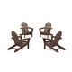 preview thumbnail 9 of 14, POLYWOOD 4-Piece Classic Adirondack Conversation Set Mahogany