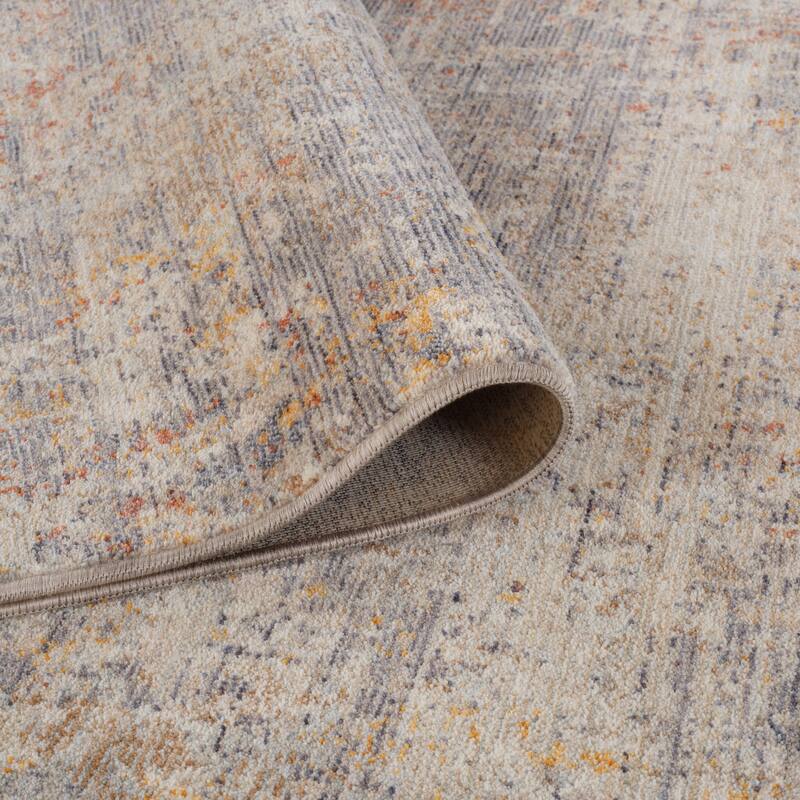 Albany Vintage Power-Loom Gray Area/Runner Rug