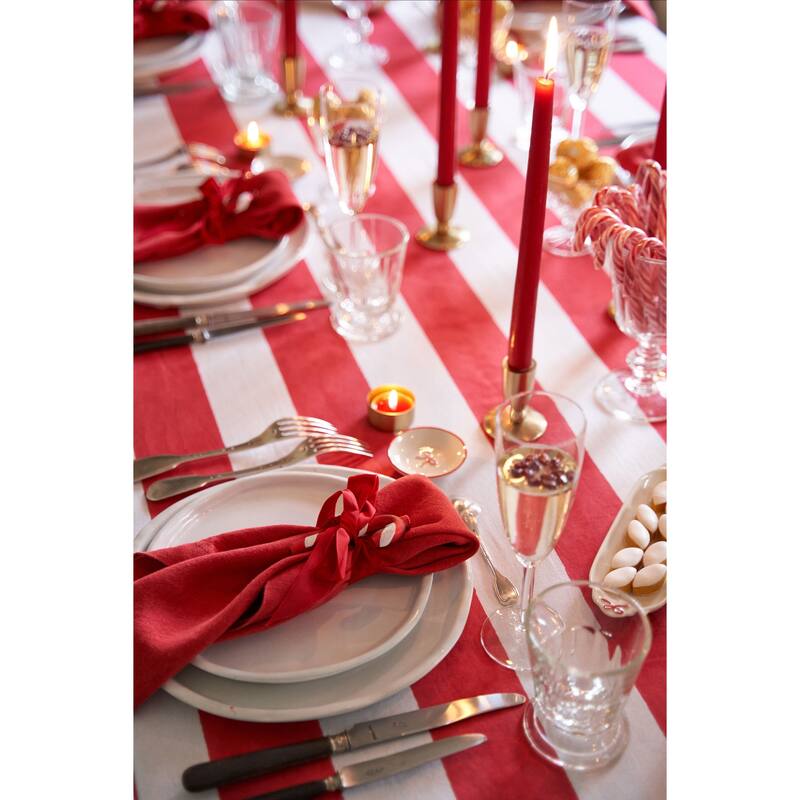 Couleur Nature St. Tropez Tablecloth - Blue Stripes - 59" x 59"