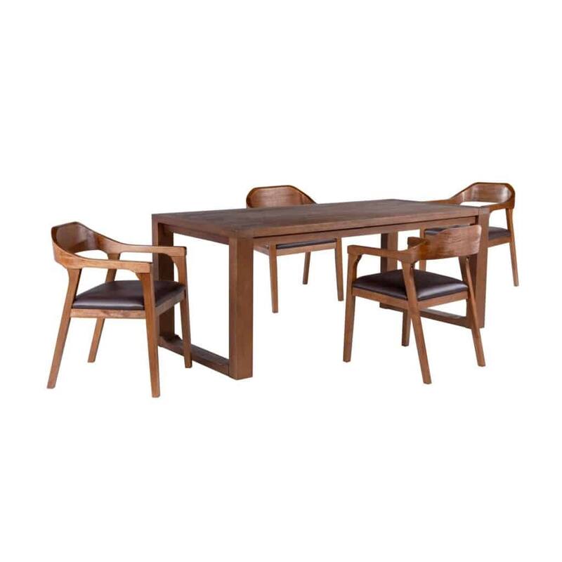 Rasmus 5 Piece Dining Set - Chestnut