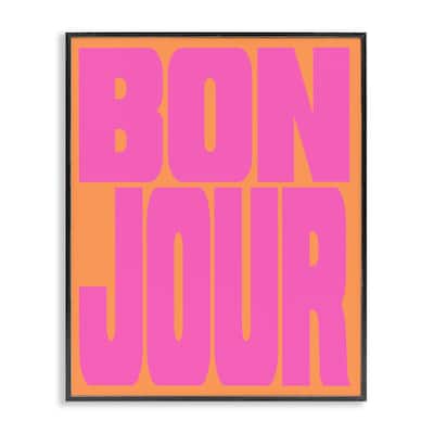 Stupell Bonjour Pink & Orange Framed Giclee Art Design By House of Lulu