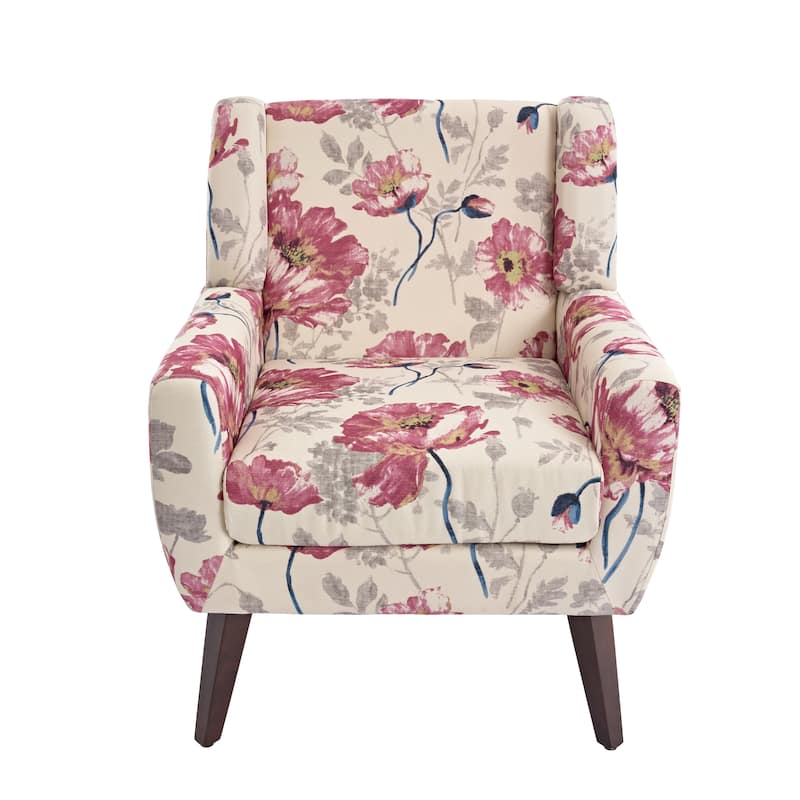 Modern Accent Chair Cotton Linen Upholstered Chair for Living Room
