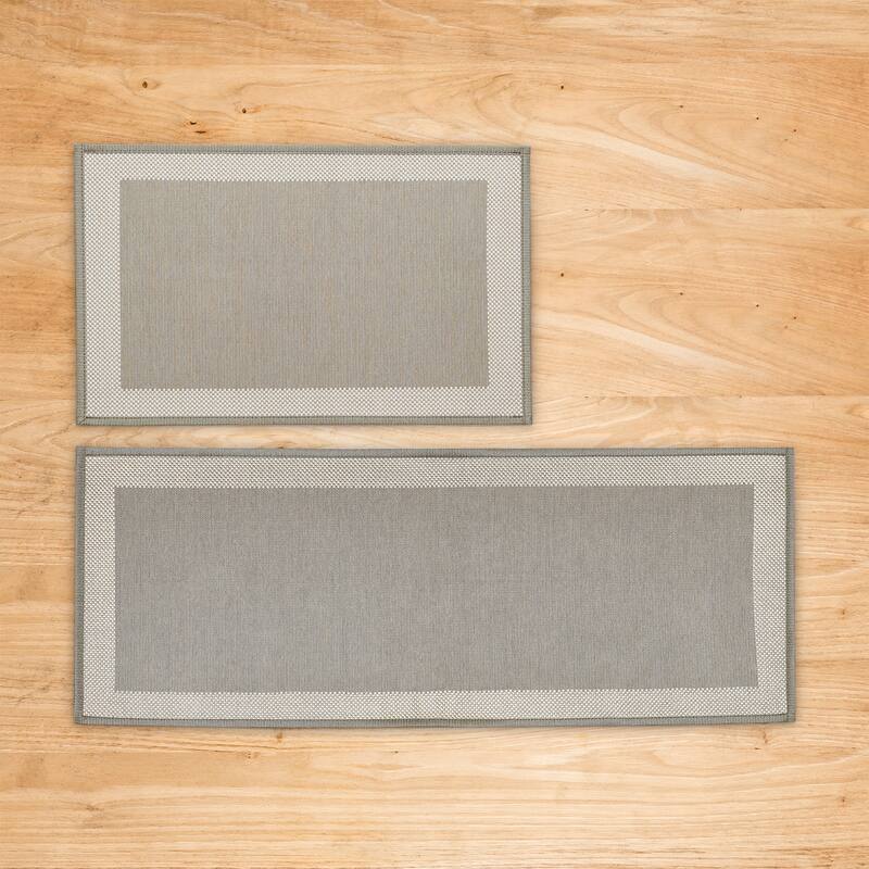 Linery & Co. Machine Washable Slip Resistant Bordered 2 Pack Accent Rugs