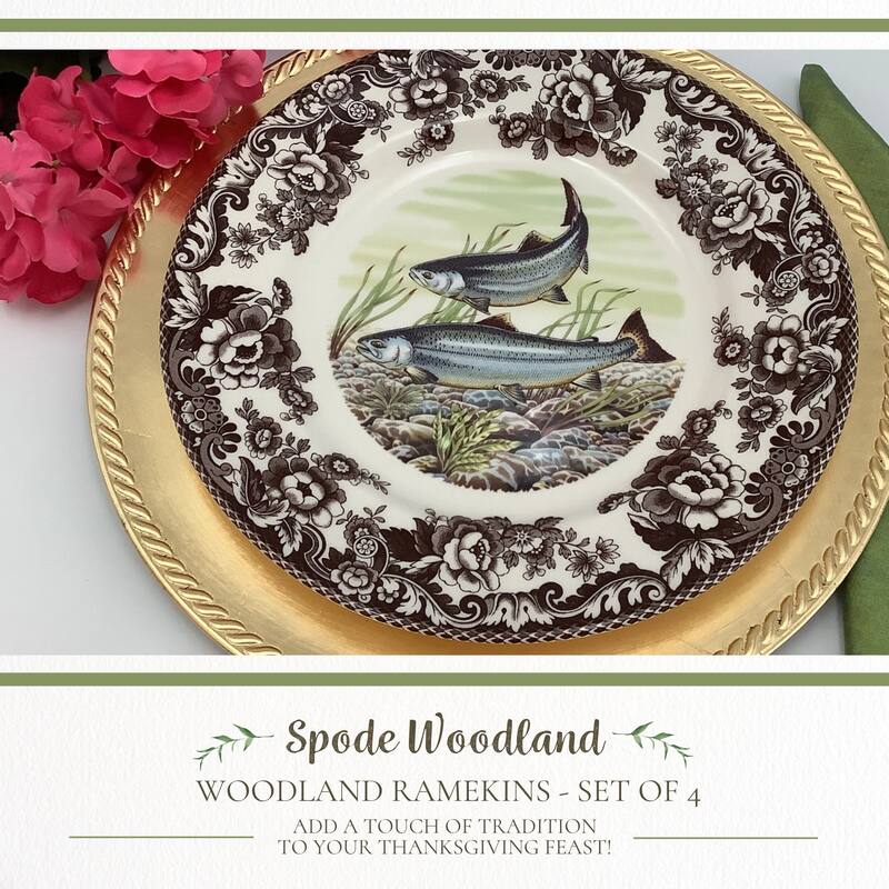 Spode Woodland Fish Motif Salad Plate
