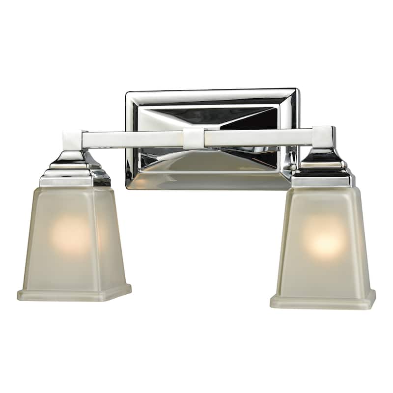 Sinclair 15-inch Wide 2-Light Vanity Light in Brushed Nickel - 15 - Polished Chrome