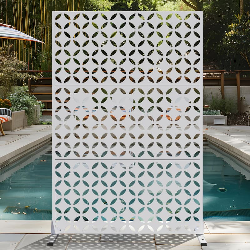 Outdoor Privacy Screen Metal Privacy Screen Panel Free Standing - 72*47