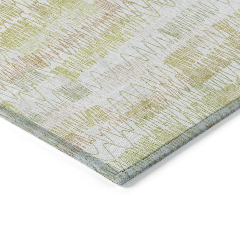 Machine Washable Indoor/ Outdoor Chantille Abstract Zig Zag Rug