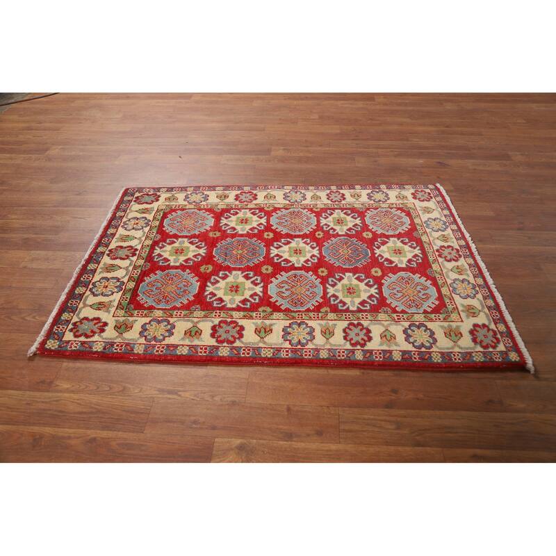 Red Kazak Oriental Accent Rug Handmade Wool Carpet - 2'8"x 3'9"