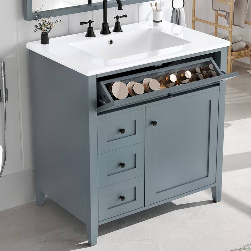 GDFStudio - Oliver Harrington Modern Freestanding Bathroom Vanity with Efficient Storage